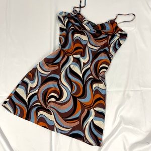 Short Satin Multicolored Dress